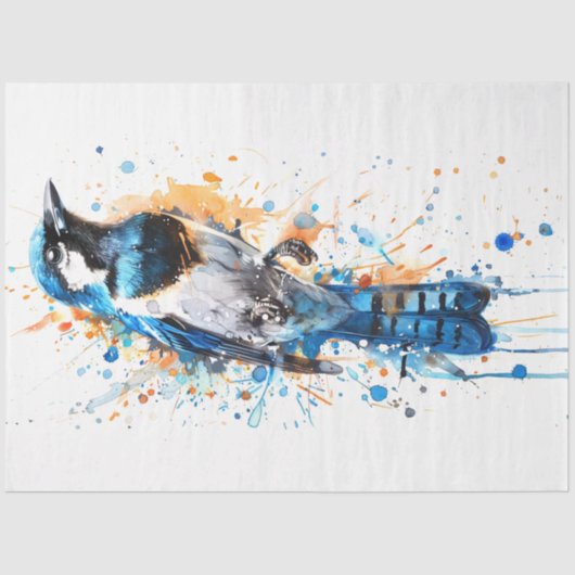 Magpie Bird Sienna Serenade Decoupage Tissuepapier (Voorkant)
