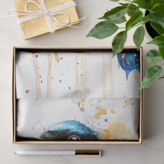 Magpie Bird Tangerine Twilight Decoupage Tissuepapier (Geschenk)