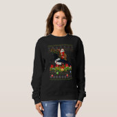 Magpie Bird  Ugly Santa Riding Magpie Christmas Trui (Voorkant volledig)