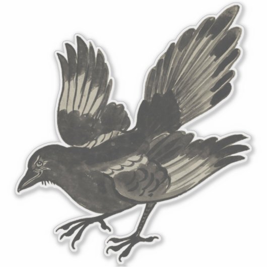 Magpie Custom-Cut Vinyl Sticker (Voorkant)