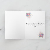 Magpie dragen verjaardag pet confetti achtergrond kaart (Binnen)