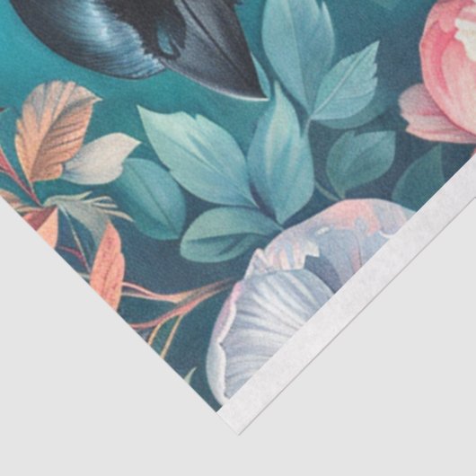 Magpie Elegance Bloemen Achtergrond Decoupage Tissuepapier (Detail)