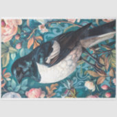 Magpie Elegance Bloemen Achtergrond Decoupage Tissuepapier (Voorkant)