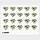 Magpie en Dogwood hart stickers (Vel)