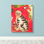 Magpie en tijger Koreaanse volkskunst Canvas Afdruk (Insitu (Houten vloer))