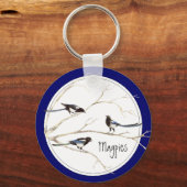 Magpie Family to Customise, Bird Collectie Sleutelhanger (Voorkant)