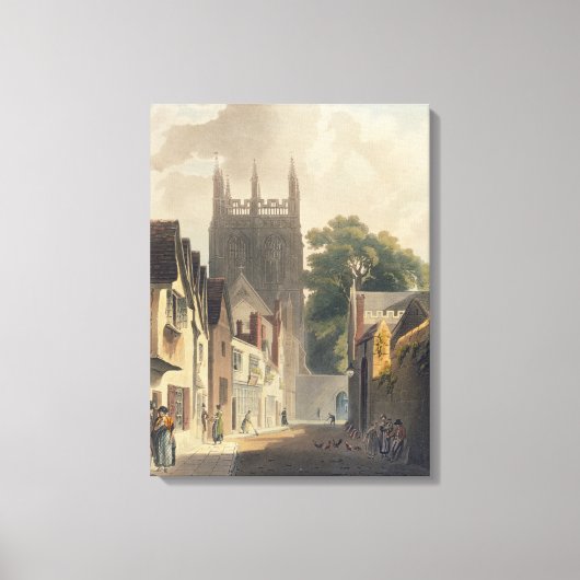 Magpie Lane, Oxford, illustratie van de 'Histor' Canvas Afdruk (Voorkant)
