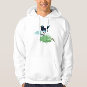Magpie op een vertakking hoodie