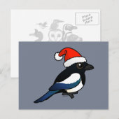 Magpie Santa Feestdagenkaart (Voorkant / Achterkant)