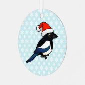 Magpie Santa Metalen Ornament (Voorkant links)