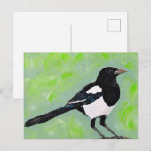 Magpie schilderij briefkaart (Voorkant / Achterkant)