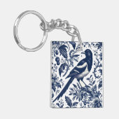 Magpie Toile  Charm Custom Sleutelhanger (Voorkant Links)