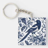 Magpie Toile  Charm Custom Sleutelhanger (Voorkant)