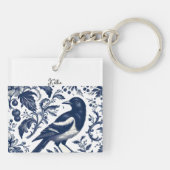 Magpie Toile  Charm Custom Sleutelhanger (Achterkant)