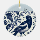 Magpie Toile Vintage Charm Keramisch Ornament (Achterkant)