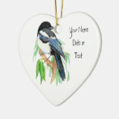 Magpie, Versiering om aan te passen, Vogel, Natuur Keramisch Ornament (Links)