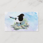 Magpie, vogel, Natuur, Visitekaartje van wilde die (Achterkant)