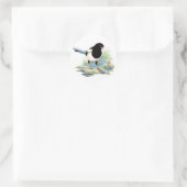 Magpie - Waterverf Bird Ronde Sticker (Tas)