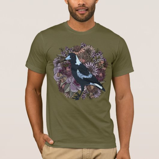 Magpie Wildflower Garden T-shirt (Voorkant)
