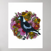 Magpie Wildflower Spring Garden Poster (Voorkant)