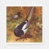 Magpies, beeldende kunst schilderen, servet (Voorkant)