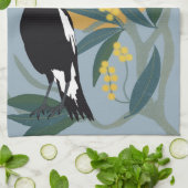 Magpies in de winterzon theedoek (Gevouwen)