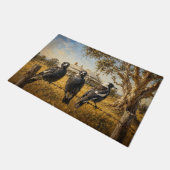 Magpies in the outback deurmat (Schuin)