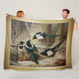Magpies rond een dood Vrouw auerhoen Fleece Deken