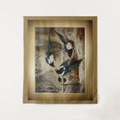 Magpies rond een dood Vrouw auerhoen Wandkleed (Voorkant)