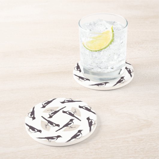 Magpies Zandsteen Onderzetter (Zijkant)