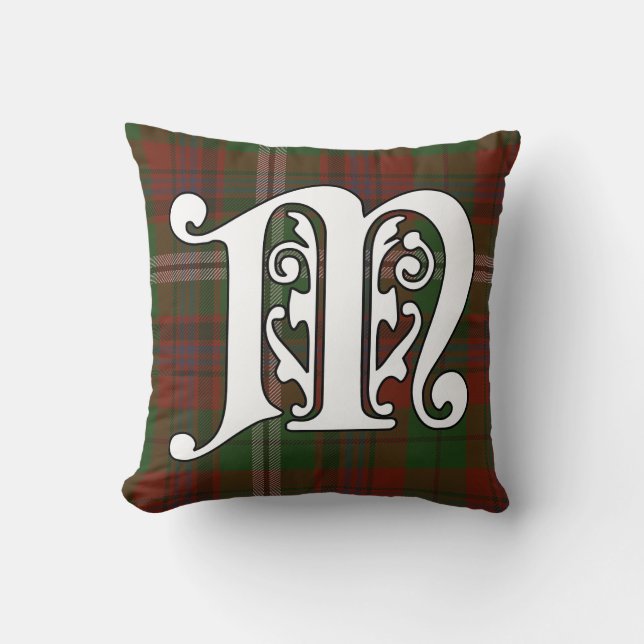 Maguire Clan Tartan Monogram Kussen (Voorkant)