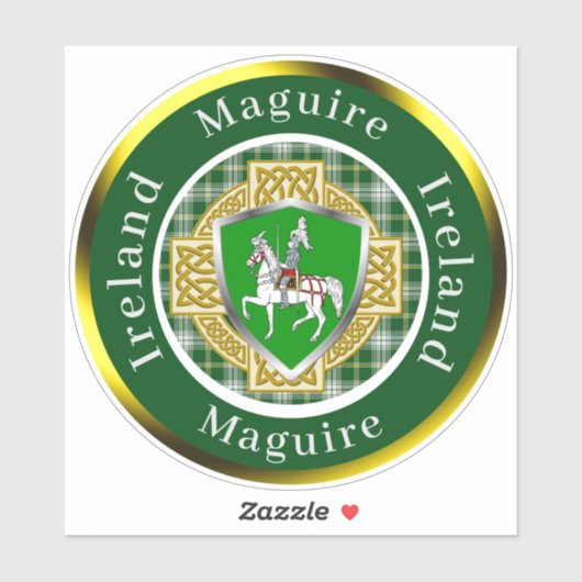 Maguire Shield & Celtic Cross gepersonaliseerd Sticker (Vel)