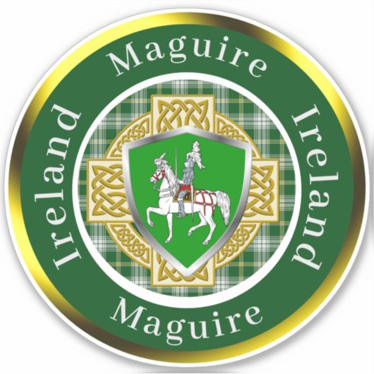 Maguire Shield & Celtic Cross gepersonaliseerd Sticker (Voorkant)