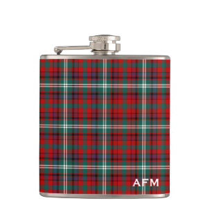 Maguire Tartan Monogram Bright Rood en groen Heupfles