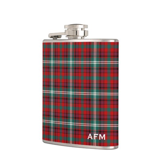Maguire Tartan Monogram Helder Rood en Groen Plaid Heupfles (Links)