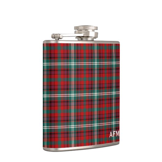 Maguire Tartan Monogram Helder Rood en Groen Plaid Heupfles (Rechts)
