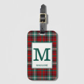 Maguire Tartan Red en Groen Patroon Bagagelabel (Voorkant (verticaal))