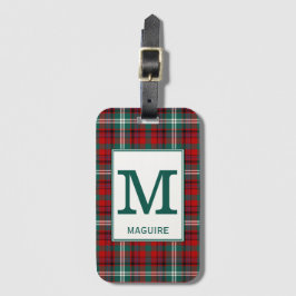 Maguire Tartan Red en Groen Patroon Bagagelabel