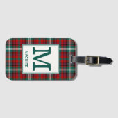 Maguire Tartan Red en Groen Patroon Bagagelabel (Voorkant (horizontaal))