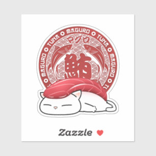 Maguro Tuna Sushi Cat Sticker