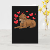 Magyar Vizsla Hond met knuffeldier en harten Kaart (Gele Bloem)