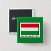 Magyarorzzag Vierkante Button 5,1 Cm (Voorkant /achterkant)