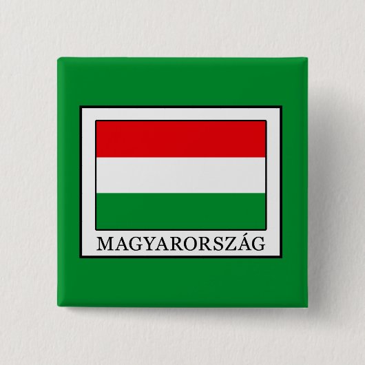 Magyarorzzag Vierkante Button 5,1 Cm (Voorkant)