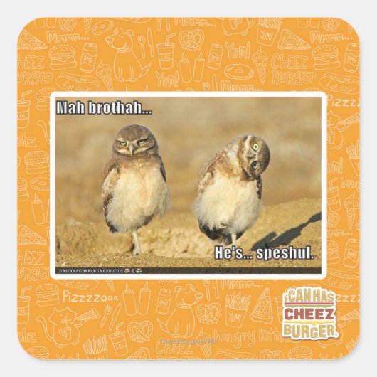 Mah brothah vierkante sticker (Voorkant)