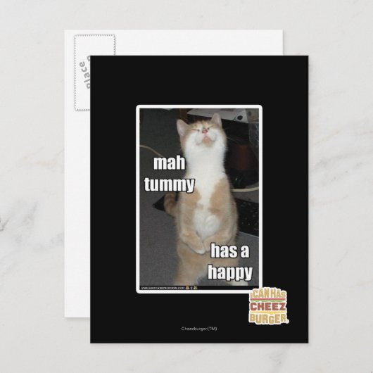 Mah buik heeft een gelukkige briefkaart (Voorkant / Achterkant)