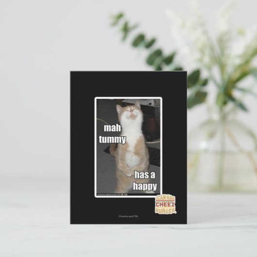 Mah buik heeft een gelukkige briefkaart (Staand voorkant)