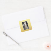Mah buik heeft een gelukkige vierkante sticker (Envelop)