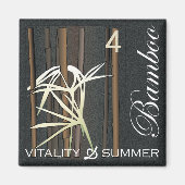 Mah Jong Bloemen Bamboe Magneet (Voorkant)