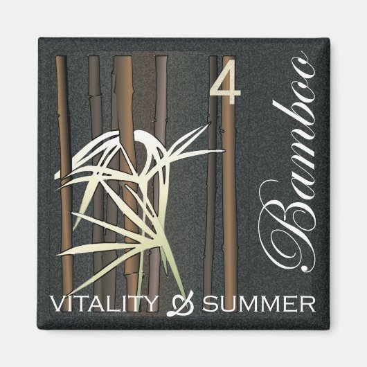 Mah Jong Bloemen Bamboe Magneet (Voorkant)