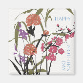 Mah Jong Bloemen Moeder Magneet (Voorkant)